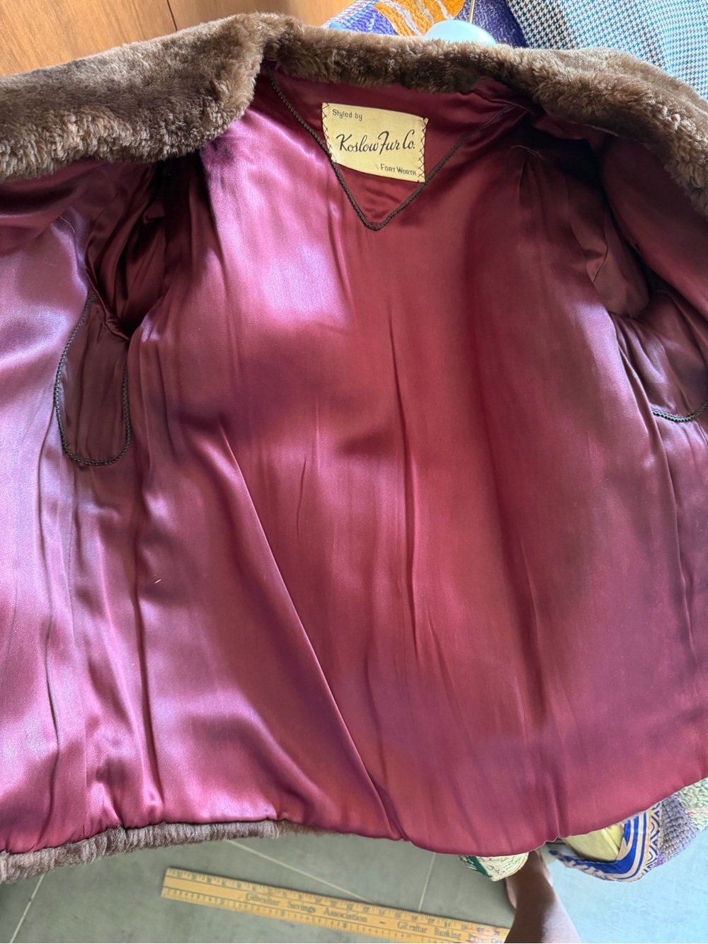 Vintage Koslow Fur Co Fort Worth Sheared Mouton Lamb Jacket Brown Fur Coat - Picture 8 of 12